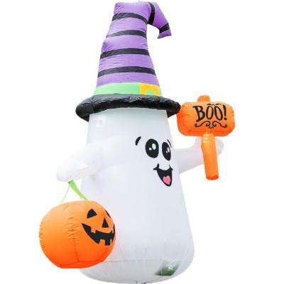 China New Style Holiday Decoratoion Manufacturer Custom Halloween Pumpkin Snowman Inflatable Ghost Decoration With Led Light for sale