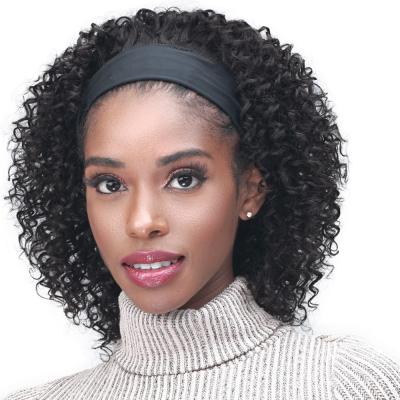 China Natural Fit BOB Curly Headband Wig Human Hair Wigs Headband Brazilian Hair Wigs For Black Women for sale