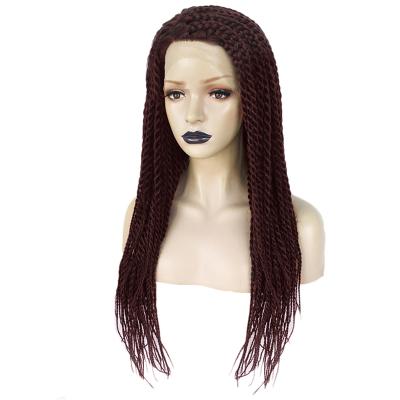 China Wholesale Natural Fit Lace Wigs Braided Hair For Colored Women Braids Long Synthetic Heat Resistant Wig for sale