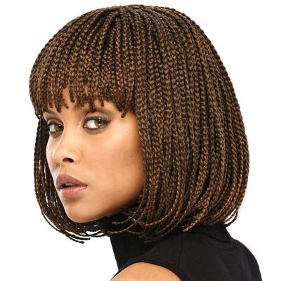 China Hot Selling Quality Natural Fit Best 14 Inch Tangleless Braid Wigs For Colored Women Lead Braided Wig for sale