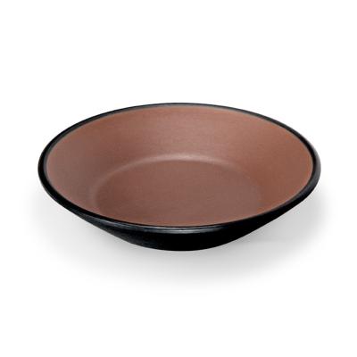 China Viable Wholesale Customization Small Dish Restaurant Sushi Sauce Dish Melamine Sauce Brownish Red Shallow Dish For Catering for sale