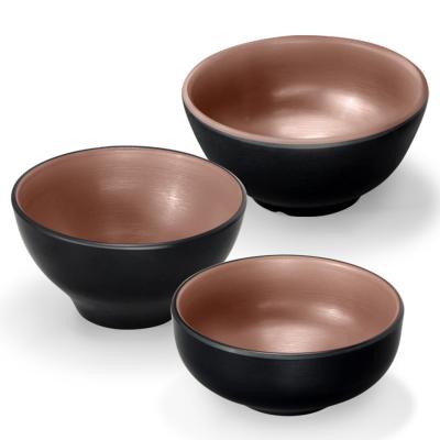 China Wholesale Viable Unbreakable Plastic Brownish Red Melamine Restaurant Soup Rice Bowl Customization Small Bowl For Catering for sale