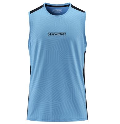 China QUICK DRY Clothing Mens Exercise Leisure Sports T-Shirts Sweat Absorption And Gym Mens Breathable Vests for sale