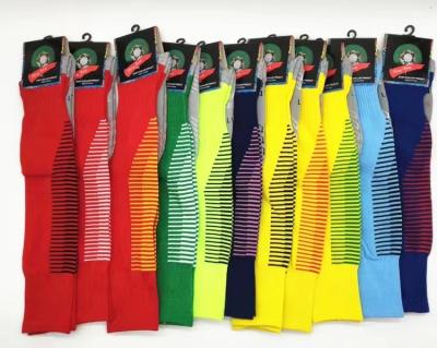 China Wholesale Customized Combat Panel Soccer Breathable Stripe Sports Socks Long Tube Real Football Socks Smooth Socks for sale