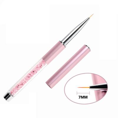 China Custom Nail Acrylic Pink Oval Professional Coating Acrylic Pink Nail Art Lucida Nail Gel Nail Gel Brush Metal Handle UV Art Brush for sale