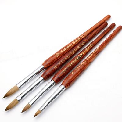 China Classic Wooden Nail Brush Art With Different Sizes Top Quality OEM Design Nail Art 100% Kolinsky Acrylic Brush Handle Gel Nail Brush for sale