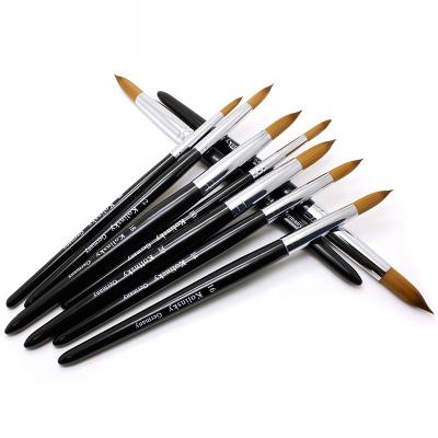 China Nail Art Professional Private Label Gel With Wholesale Price 100% Kolinsky Hair Different Size Nail Acrylic Pure Wooden Black Brush Wholesale Price for sale