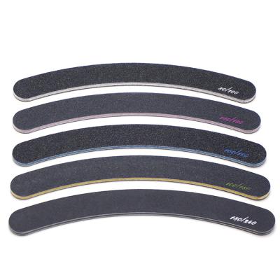 China Dual Sides Banana Shape Sandpaper Nail File Eco-Friendly Nail Files Grit Nail File Black Multiple Sandpaper Cute for sale