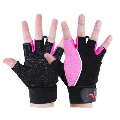 China Weightlifting Sports Gloves Fitness Gym Soft Fingerless Gloves for sale