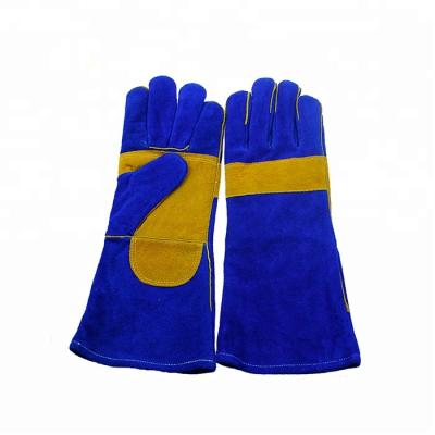 China Royal Blue Royal Blue Leather Work Gloves Cowhide Leather Welding Gloves Cowhide Leather Welding Gloves Work Leather Gloves for sale