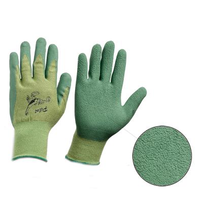 China Flexible Crinkle Latex Coated Work Gloves Bamboo Fiber Garden Gloves for sale