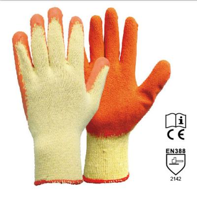 China Economical 10 Gauge Latex Gloves Polyester / Cotton Anti Abration Latex Gloves Work Safety Glove for sale