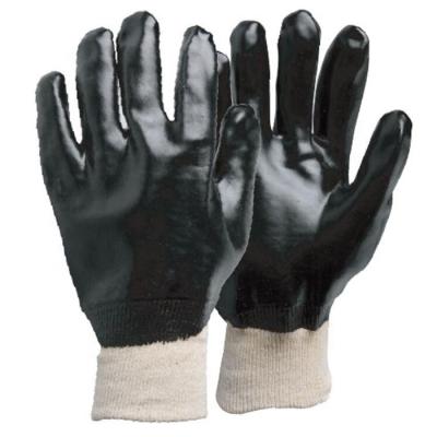 China Oil Resistant Oil Resistant Pvc Interlock Half Coated Coated Liner Knit Wrist Working Gloves for sale