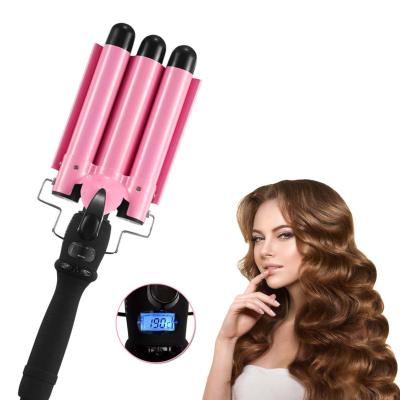 China Professional 3 Barrel New Professional Cordless Home Auto Ceramic Air Large Wave Curling Iron Hair Curler Anti-scalding New Car Salon Use One Step Big Hair Curler for sale