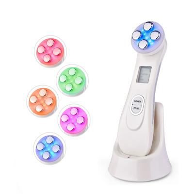 China Portable Home Use Wrinkle Remover Led Microcurrent EMS RF Photon Therapy Face Lift Skin Tightening Machine for sale