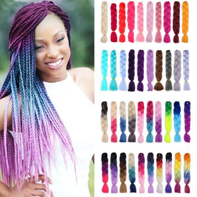 China Hair braided 2 inch high quality jumbo twist hair braided braiding hair extension synthetic braiding hair for woman for sale