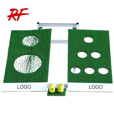 China Beach Ball Paddle Set Golf Game Cornhole Game With Chipping Mat Tailgate Chipping Play Set for sale