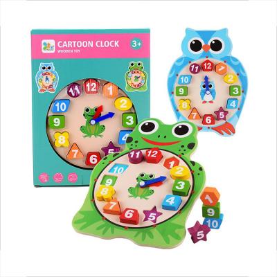 China Wooden Shape Children's Frog Owl Cartoon Digital Reading Pendulum Toys Kids Teaching Study Toy for sale