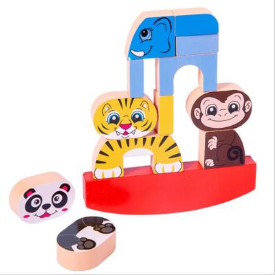 China Fuuny Balance Building Block Wooden Animal Game Toys Focus Hand Eye Coordination Training Educational Toys for sale