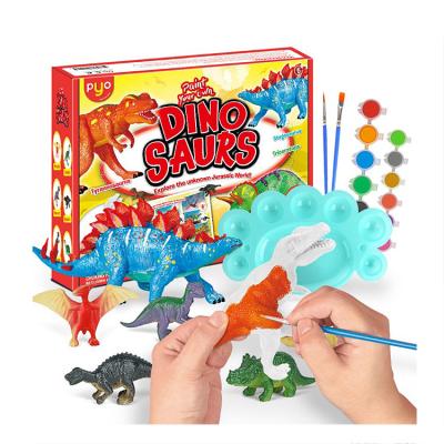 China Safe Hot Selling Kids DIY Dinosaur Model White Hand Painted Embryo Painted Dye Material Toy Set for sale