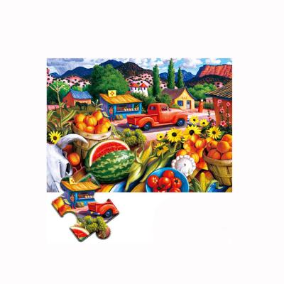 China Custom Jigsaw Puzzle Toy 550pieces Cartoon Fruit Fruit Printed Cardboard Paper Puzzle Educational Toy for sale