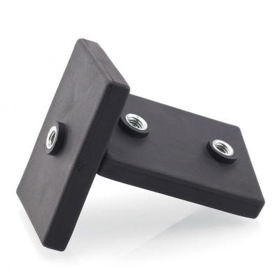 China Industrial Hot Sale Rectangle Pull Force Square Professional Disc Pot Rubber Coated Mounting Magnets For Sale for sale