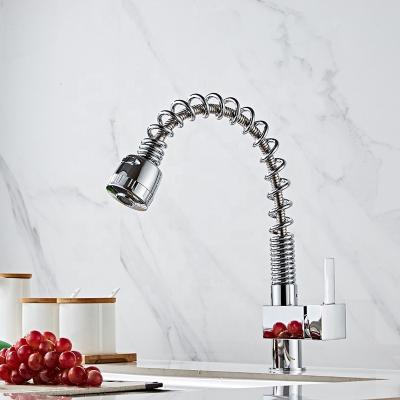 China Modern Bendable Kitchen Taps Single Handle Pull Down Kitchen Faucets Mixer Tap Hot And Cold Water Pull Out Kitchen Faucet for sale