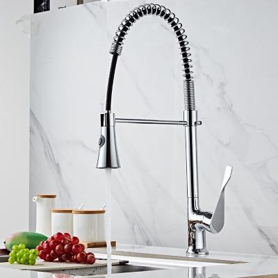 China Modern Commercial Kitchen Sink Faucets Style Pre Rinse In Chrome Single Handle Pull Down Kitchen Faucet for sale