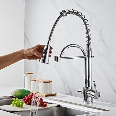 China Universal Telescopic Hot and Cold Water Sink Faucet Spring Water Purifier 3 in-1 Kitchen Thermostatic Slide Faucet for sale