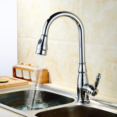 China Tip Tee Key Kitchen Faucets Rotatable Hot And Cold Full Copper Splash Type Less Water Faucets for sale