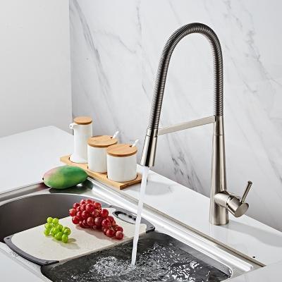 China Modern Brass Hot And Cold Type Kitchen Spring Faucet Foam Telescopic Vegetable Color Chrome Color Sink Faucet for sale