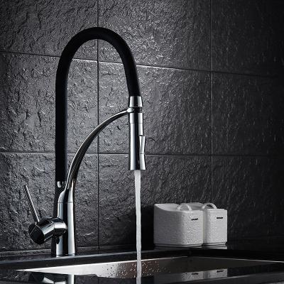 China Modern New Design Full Copper Vertical Lead Free Kitchen Mixer Tap Hot Selling Rotary Pull-Down Faucet for sale