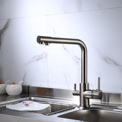 China Pure Lead Free Direct Rotating Hot and Cold Water Drinking Water Kitchen Thermostatic Vertical Faucet Sink Vegetal Faucet Faucet for sale