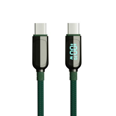 China High Quality 100W USB Mobile Phone Cable Fast Charging Type C Cable With Led Display For Laptop And Smart Phone for sale