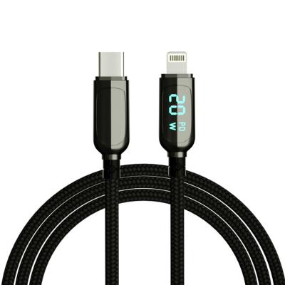 China Mobile Phone New Arrival 20W usb c to light ning fast charging led display cable for iPhone 13 Pro mini 12 XR X XS Max 8 for sale