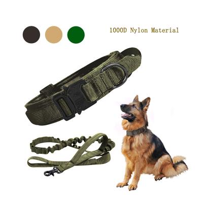 China Personalized Military Tactical Leash and Rope Lead Tough Heavy Duty Battle Collar Large for Large Dogs with Handle for sale