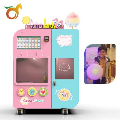 China Multilingual fully automatic subway station airport mall cotton candy machine easy to operate self-service vending machine for sale