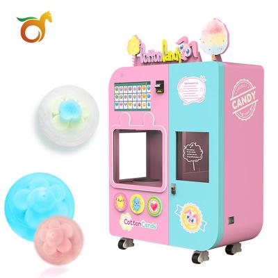 China Automatic Cleaning Machine High Profit Candy Candy Automatic Airport Mall Cotton Marshmallow Vending Machine Fairy Cinema for sale