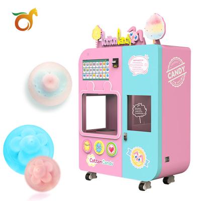 China Fully automatic airport mall subway station cotton candy machine commercial self-service cotton rewarding vending machine for sale