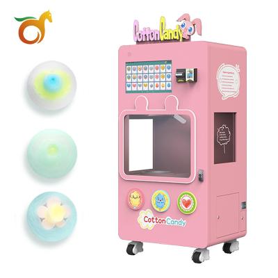 China Yogurt powder cotton candy self-service vending machine commercial supplying automatic cotton machine production for sale