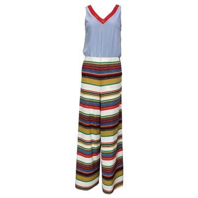 China New Breathable Ladies Fashion Pattern Stripe Overalls Women Short Sheath Loose Women Overalls Overall Rib And Net Fabric for sale