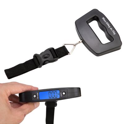 China ABS Plastic 50kg 10g Digital Handheld Luggage Scale with Handle for Travel Suitcase LED Display Portable Electronic Weighing Balance for sale