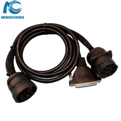 China Universal OBD Factory Customized Vehicle Tools D-sub 25pin and Male to Female Truck Connector J1939 Truck Diagnostic Cable Cable for sale