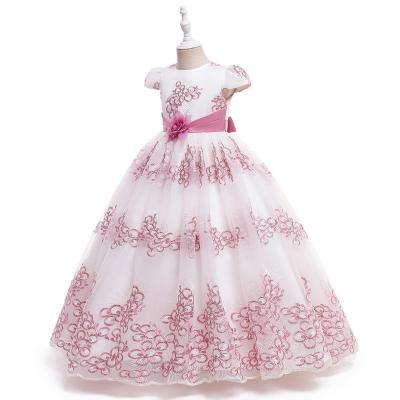 China Anti-wrinkle children's party pageant lace flower skirt kids girl wedding dress princess Party Girls Dress for sale