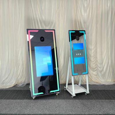 China HLTD Configuration Touch Screen Birthday Wedding Party Event Photo Booth Mirror Kiosk Machine Mirror Photo Booth for sale