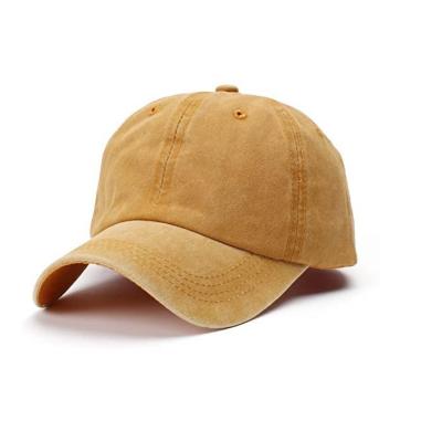 China JOINT Vintage Adjustable Plain Solid Color Baseball Cap Men's Unisex Soft Washed Hat Dad Hat for sale