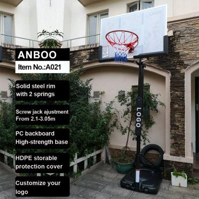 China Steel Portable Basketball Hoop With Removable HDPE Base 48