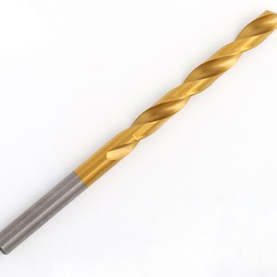 China Metal Drilling HSS M35 Fully Ground Material Straight Shank Titanium Twist Grinding Coating Drill Bit For Metal for sale