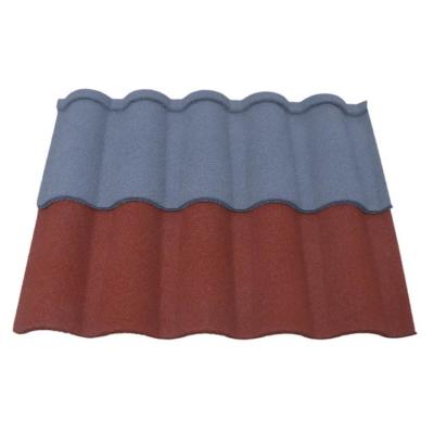 China Wholesale shingles types tiles color stone coated steel roof tile blue spanish for sale