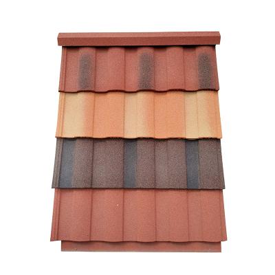 China brown metal roofing ancient roman roof tile bond stone coated metel roof tile for sale